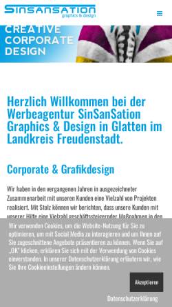 Vorschau der mobilen Webseite www.sinsansation.de, SinSanSation Graphics & Design