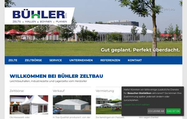 Vorschau von www.buehler-zeltbau.de, Bühler Zeltbau GmbH