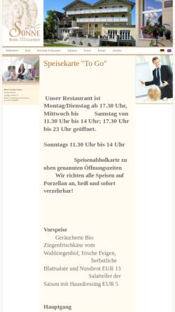 Vorschau der mobilen Webseite www.hotelgasthof-sonne.de, Hotel-Gasthof Sonne