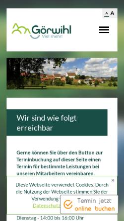 Vorschau der mobilen Webseite www.goerwihl.de, Gemeinde Göhrwihl