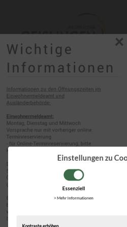 Vorschau der mobilen Webseite www.geislingen.de, Geislingen an der Steige