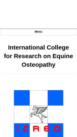 Vorschau der mobilen Webseite www.icreo.com, International College for Research on Equine Osteopathy