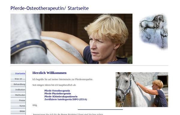 Vorschau von www.pferde-osteotherapeutin.de, Pferde-Osteotherapeutin