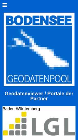 Vorschau der mobilen Webseite www.bodensee-geodatenpool.net, Bodensee Geodatenpool