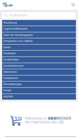 Vorschau der mobilen Webseite geobroker.geobasis-bb.de, Geobroker der Landesvermessung und Geobasisinformation Brandenburg