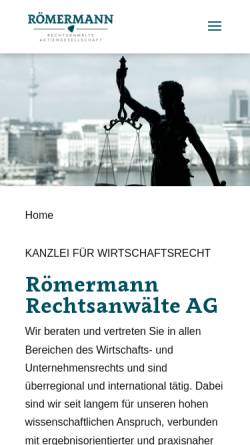 Vorschau der mobilen Webseite www.roemermann.com, Rechtsanwälte Römermann , Hannover