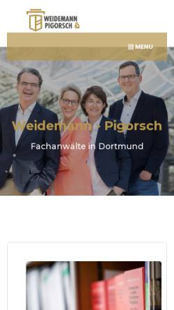 Vorschau der mobilen Webseite www.weidemann-pigorsch.de, Rechtsanwälte und Notare Weidemann und Pigorsch