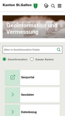 Vorschau der mobilen Webseite www.geoinformation.sg.ch, Kanton St. Gallen