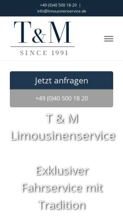 Vorschau der mobilen Webseite www.limousinenservice.de, T&M Limousinen Service GmbH