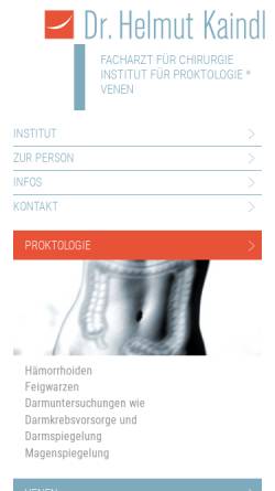 Vorschau der mobilen Webseite www.proktologie.at, Dr. Helmuth Kaindl