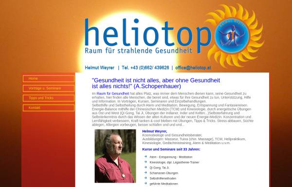 Vorschau von www.heliotop.at, Helmut Weyrer, Kosmobiologe und Gesundheitsberater