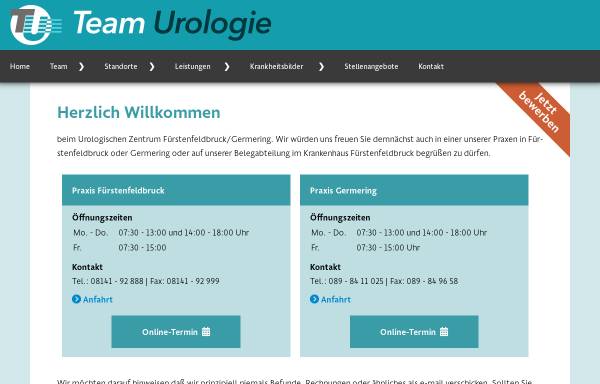Vorschau von www.team-urologie.de, Urologisches Zentrum Fürstenfeldbruck-Germering
