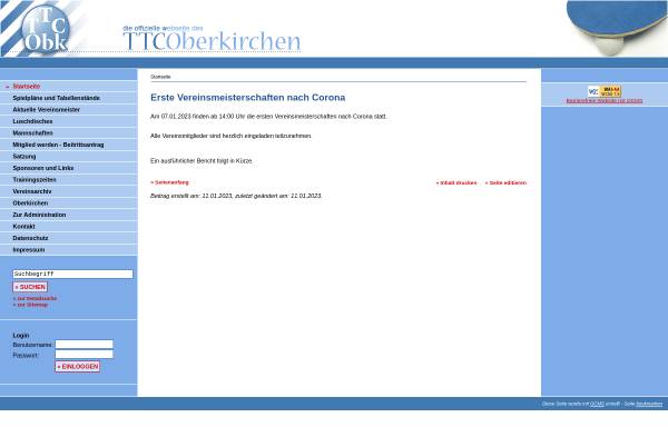 Vorschau von www.ttc-oberkirchen.de, TTC Tischtennisclub Oberkirchen