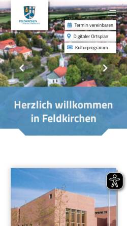 Vorschau der mobilen Webseite www.feldkirchen.de, Gemeinde Feldkirchen