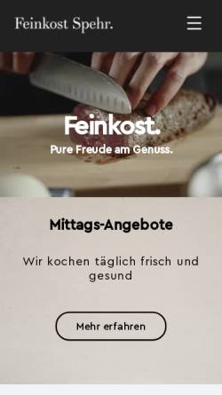 Vorschau der mobilen Webseite www.feinkost-spehr.de, Fleischerei und Feinkost Andrea Spehr GmbH