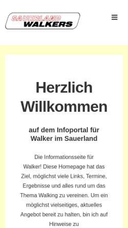 Vorschau der mobilen Webseite www.sauerland-walkers.de, Sauerland-Walkers