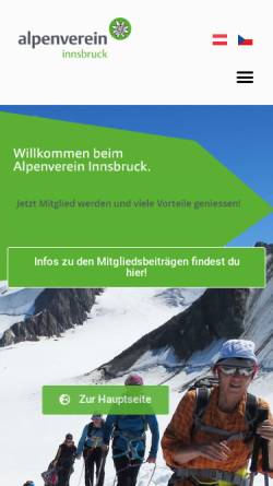 Vorschau der mobilen Webseite www.alpenverein-ibk.at, Österreichischer Alpenverein - Zweig Innsbruck
