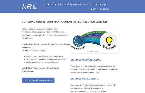 Vorschau von www.irman.de, I&R Konzeptberatung - Dipl.-Ing. Uwe Metzger