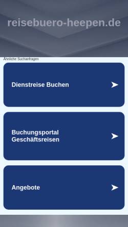 Vorschau der mobilen Webseite www.reisebuero-heepen.de, Reisebüro Heepen, Inhaber Wolf-Dieter Schwenke