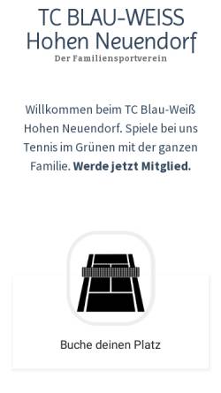Vorschau der mobilen Webseite www.tennis-hohen-neuendorf.de, TC Blau-Weiß Hohen Neuendorf