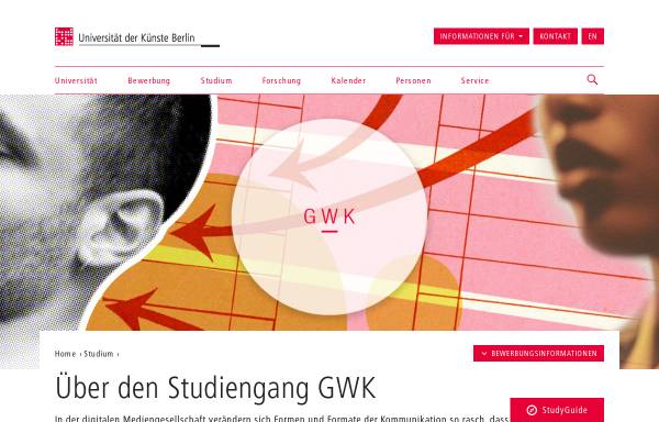 Vorschau von gwk.udk-berlin.de, Gesellschafts- und Wirtschaftskommunikation (GWK)