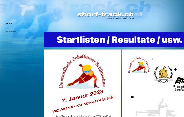 Vorschau von www.shorttrack.ch, Offizielle Shorttrack Seite der Schweiz