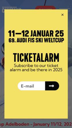 Vorschau der mobilen Webseite www.weltcup-adelboden.ch, FIS Ski World Cup Adelboden
