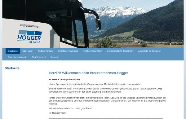 Vorschau von www.hogger.de, Busunternehmen Hogger