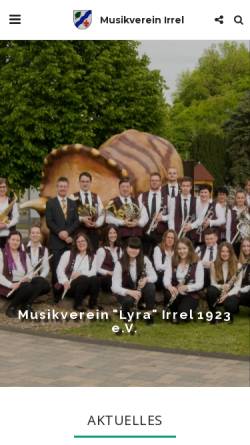 Vorschau der mobilen Webseite www.mv-irrel.de, Musikverein Lyra Irrel 1823 e.V.