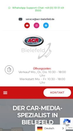 Vorschau der mobilen Webseite acr-bielefeld.de, ACR-Bielefeld, Klangwerk GmbH