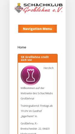 Vorschau der mobilen Webseite www.sk-grosslehna.de, Schachklub Großlehna e.V.