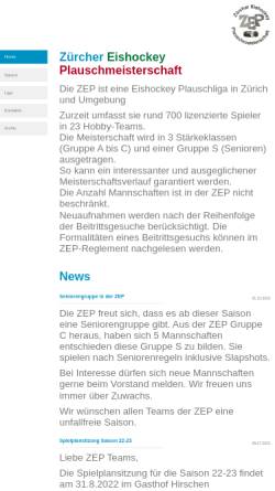 Vorschau der mobilen Webseite www.zep.ch, Zürcher Eishockey Plauschliga