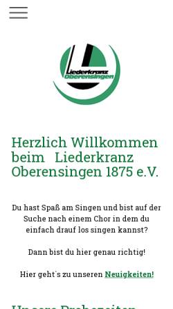 Vorschau der mobilen Webseite www.liederkranz-oberensingen.de, Liederkranz Oberensingen