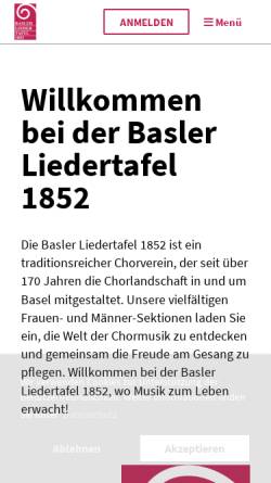 Vorschau der mobilen Webseite www.liedertafelbasel.ch, Liedertafel Basel