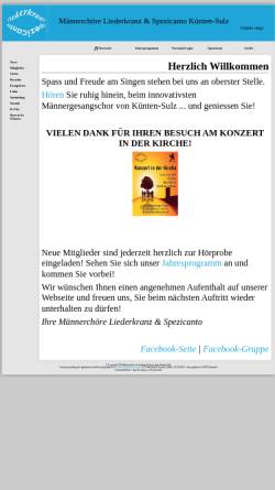 Vorschau der mobilen Webseite www.singsing.ch, Männerchor Künten Sulz