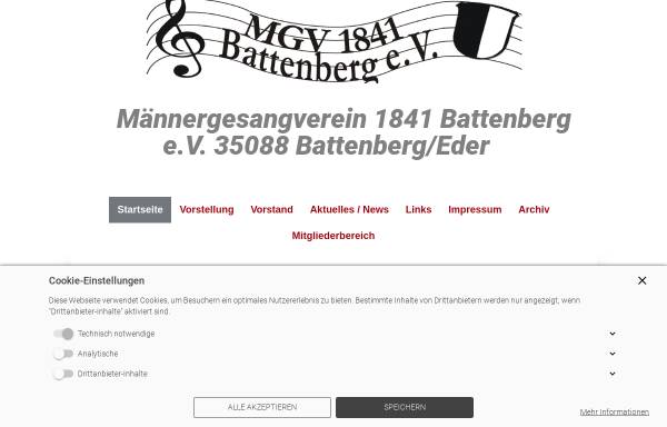 Vorschau von www.mgv-battenberg.de, Männergesangverein 1841 Battenberg/Eder e.V.