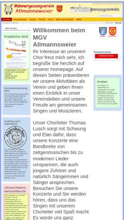 Vorschau der mobilen Webseite www.mgv.allmannsweier.de, MGV Allmannsweier