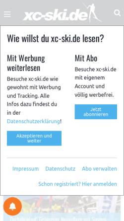 Vorschau der mobilen Webseite www.xc-ski.de, Xc-Ski