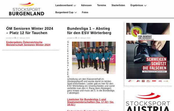 Vorschau von www.stocksport-bgld.at, Landesverband Burgenland für Eis- und Stocksport Burgenland