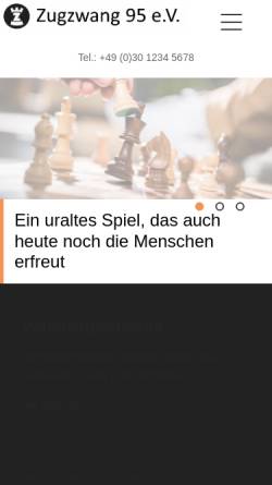 Vorschau der mobilen Webseite www.zugzwang95.de, Schachclub Zugzwang 95 e.V.