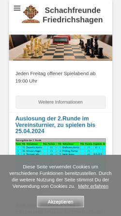 Vorschau der mobilen Webseite schach-friedrichshagen.de, Schachfreunde Friedrichshagen