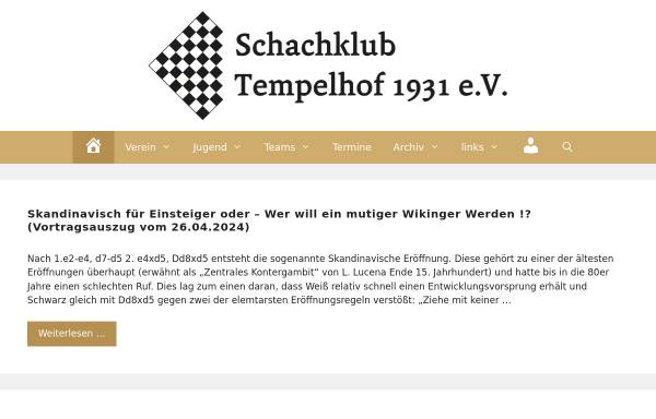 Vorschau von www.schachklub-tempelhof.de, Schachklub Tempelhof 1931 e.V.
