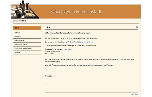 Vorschau von www.schach-friedrichstadt.de, Schachverein Friedrichstadt