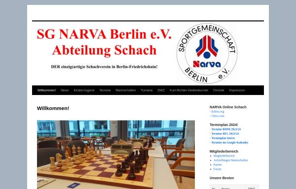 Vorschau von www.narva-schach.de, SG NARVA Berlin e.V., Abteilung Schach