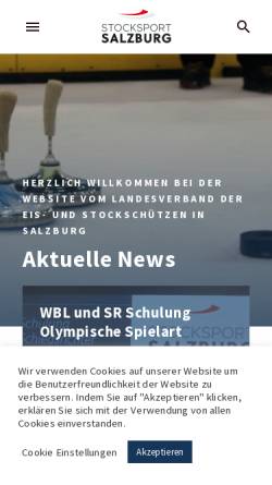 Vorschau der mobilen Webseite www.stocksport-salzburg.at, Stocksport-Landesverband Salzburg
