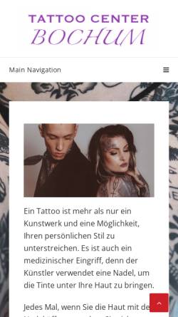 Vorschau der mobilen Webseite tattoo-center-bochum.de, Tattoo Center Bochum, Dimitrios Gramatopolus