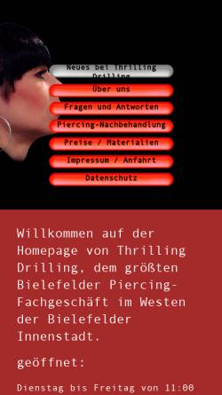 Vorschau der mobilen Webseite www.thrilling-drilling.de, Thrilling Drilling, Matthias Weber