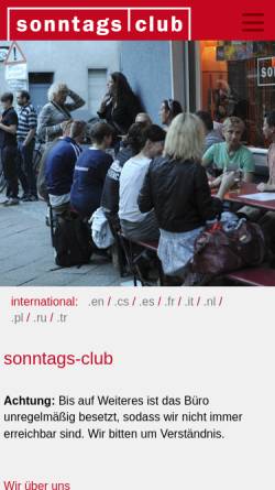 Vorschau der mobilen Webseite sonntags-club.de, Sonntags Club