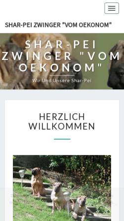 Vorschau der mobilen Webseite www.sharpei-vom-oekonom.de, Shar-Pei Zwinger vom Oekonom