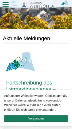 Vorschau der mobilen Webseite www.weinboehla.de, Gemeinde Weinböhla
